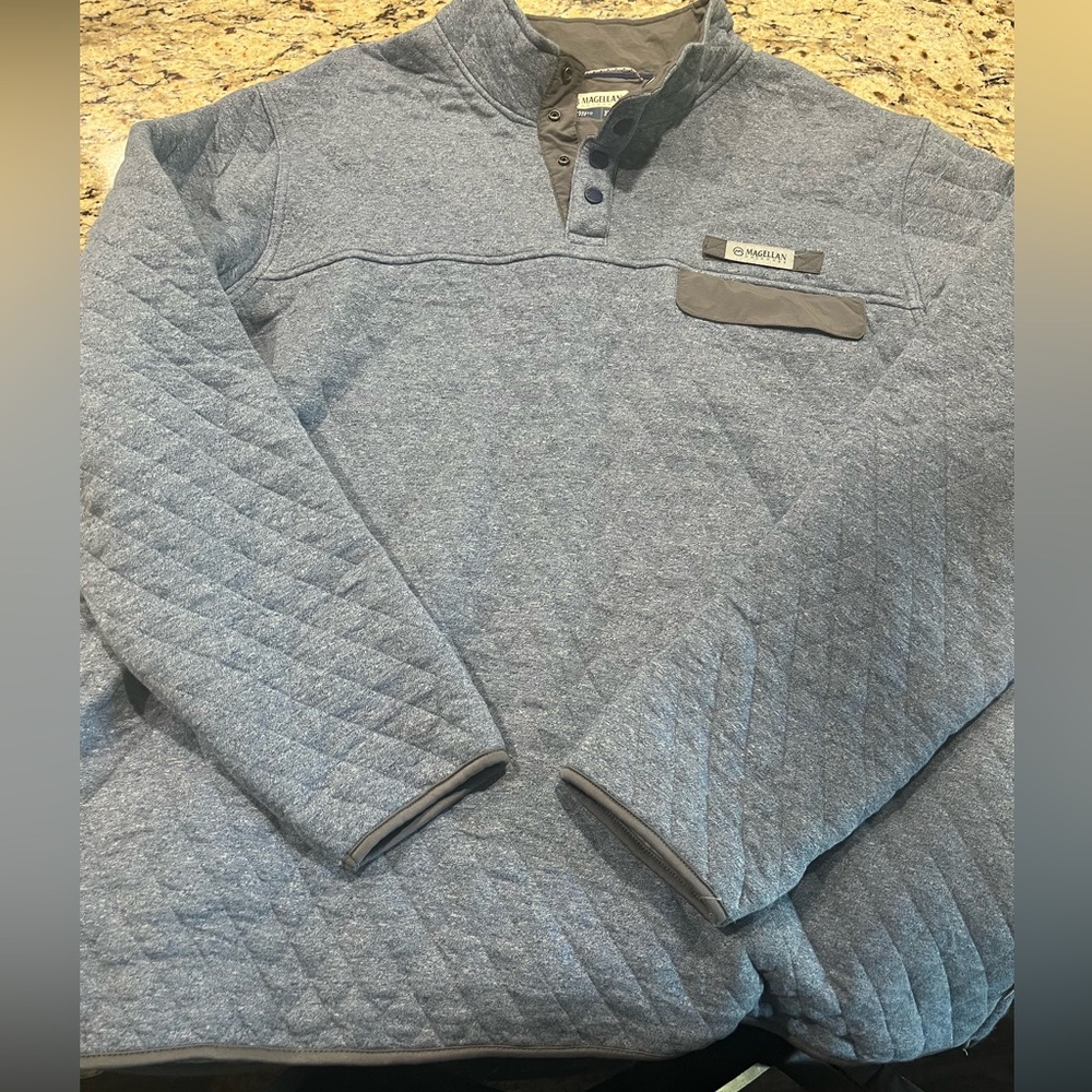 Men’s Magellan quilted pullover 3XL (gray/Blue)